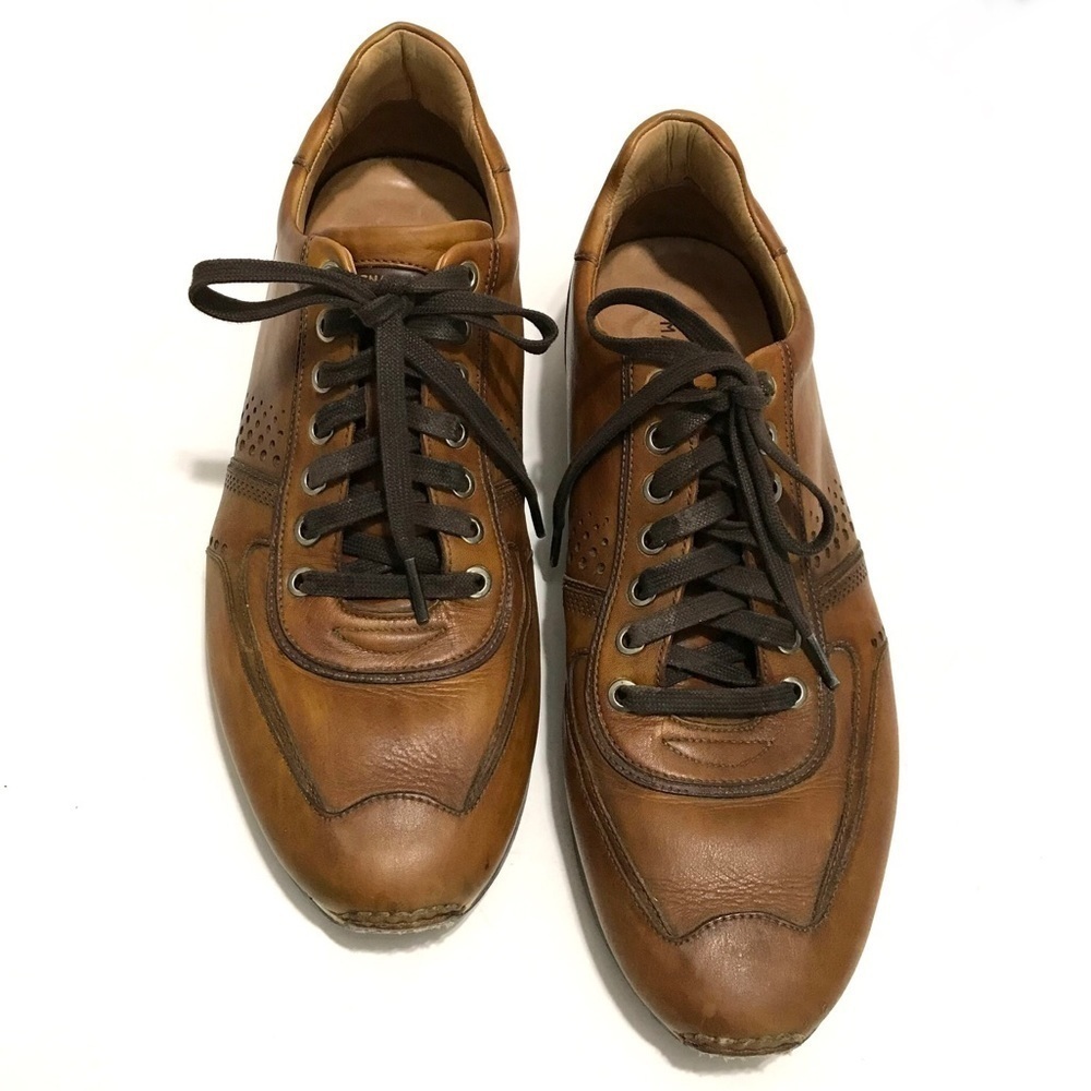 Magnanni Cristian Cuero Men's Congac Brown Leather Sneakers 15745 Size 10.5